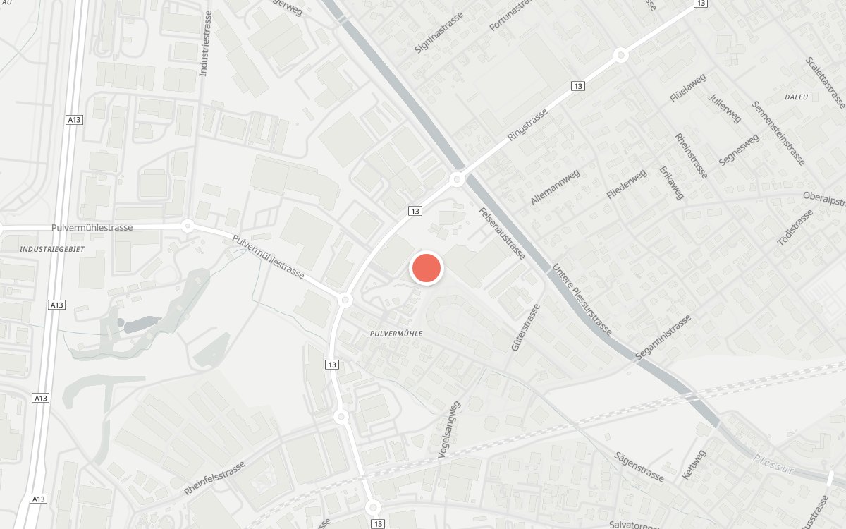 Karte: Swisscom Eldora Kantine, Ringstrasse 32, 7000 Chur