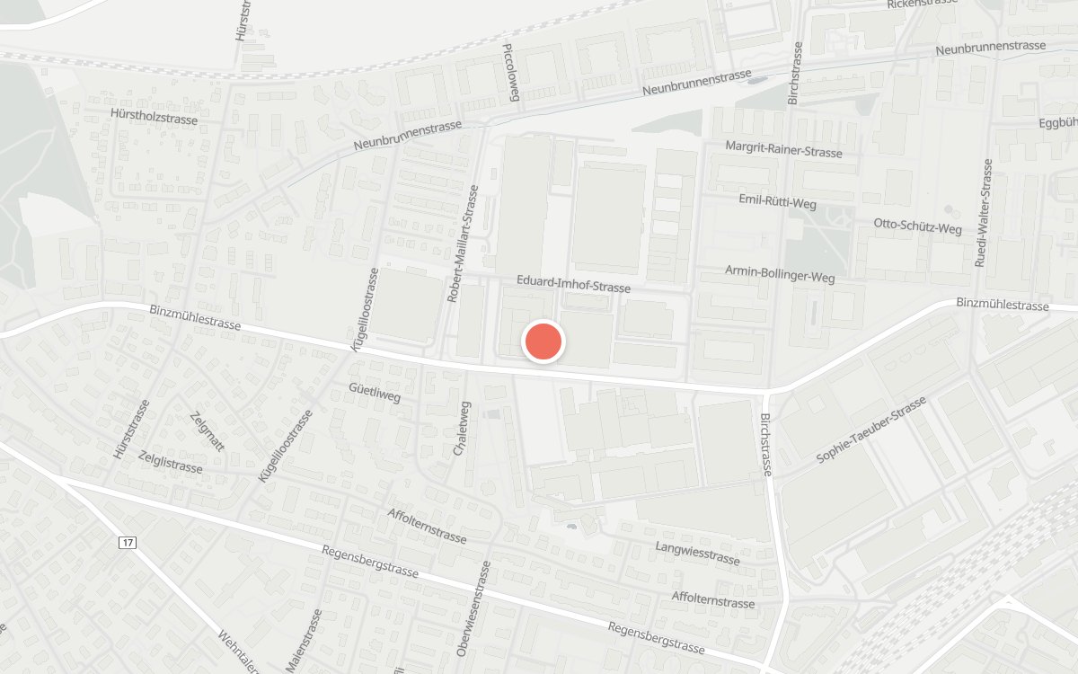 Karte: Nœrd Kantine, Binzmühlestrasse 170, 8050 Zürich