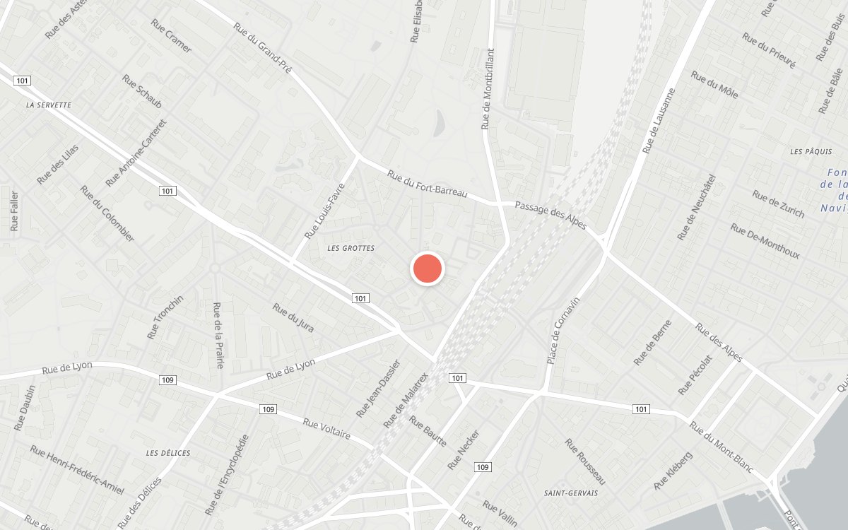 Plan : Reaun Thaï, Rue de la Faucille 2, 1201 Genève