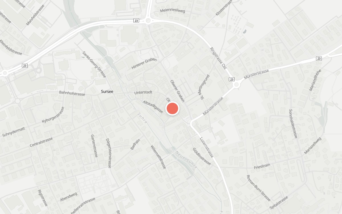 Karte: Bäckerei Hänggi, Oberstadt 12, 6210 Sursee