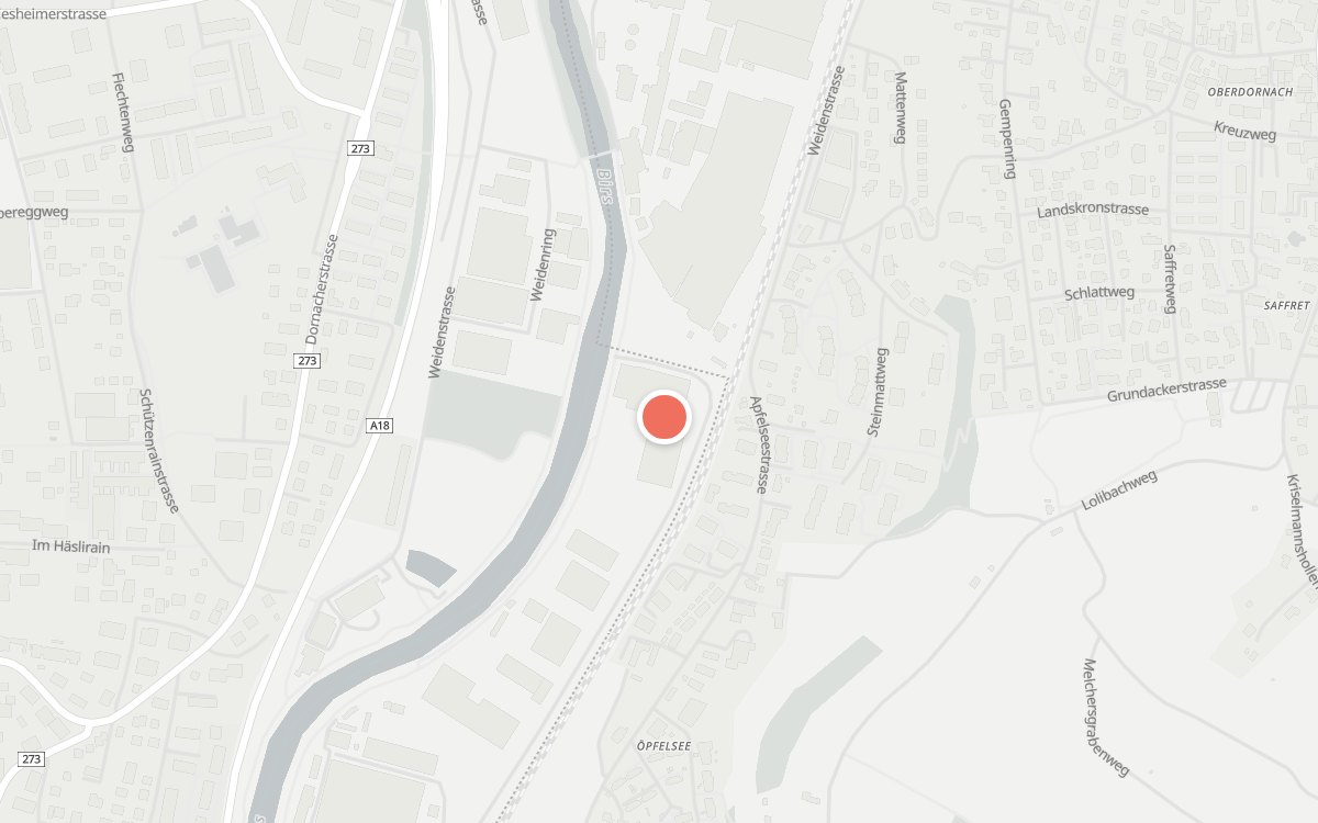 Karte: Restaurant TAB - Tennis an der Birs, Industriestrasse 151, 4147 Aesch