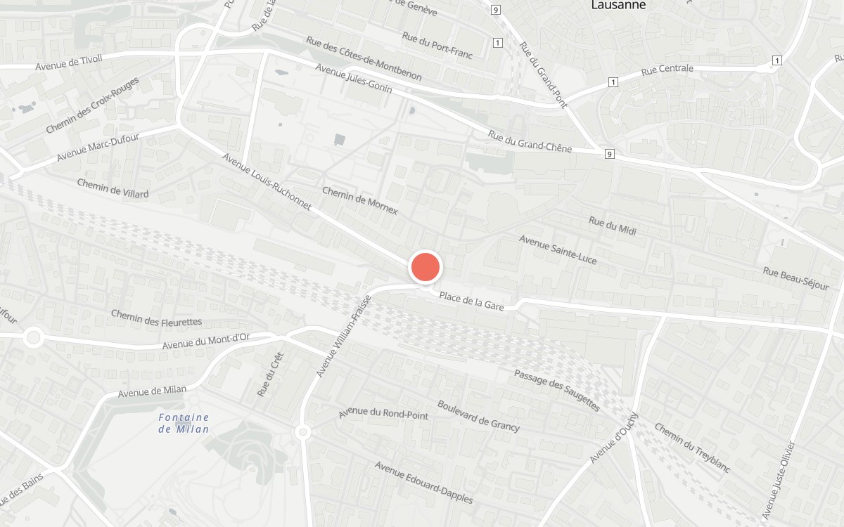 Plan : Le Ticino, Place de la Gare 12, 1003 Lausanne