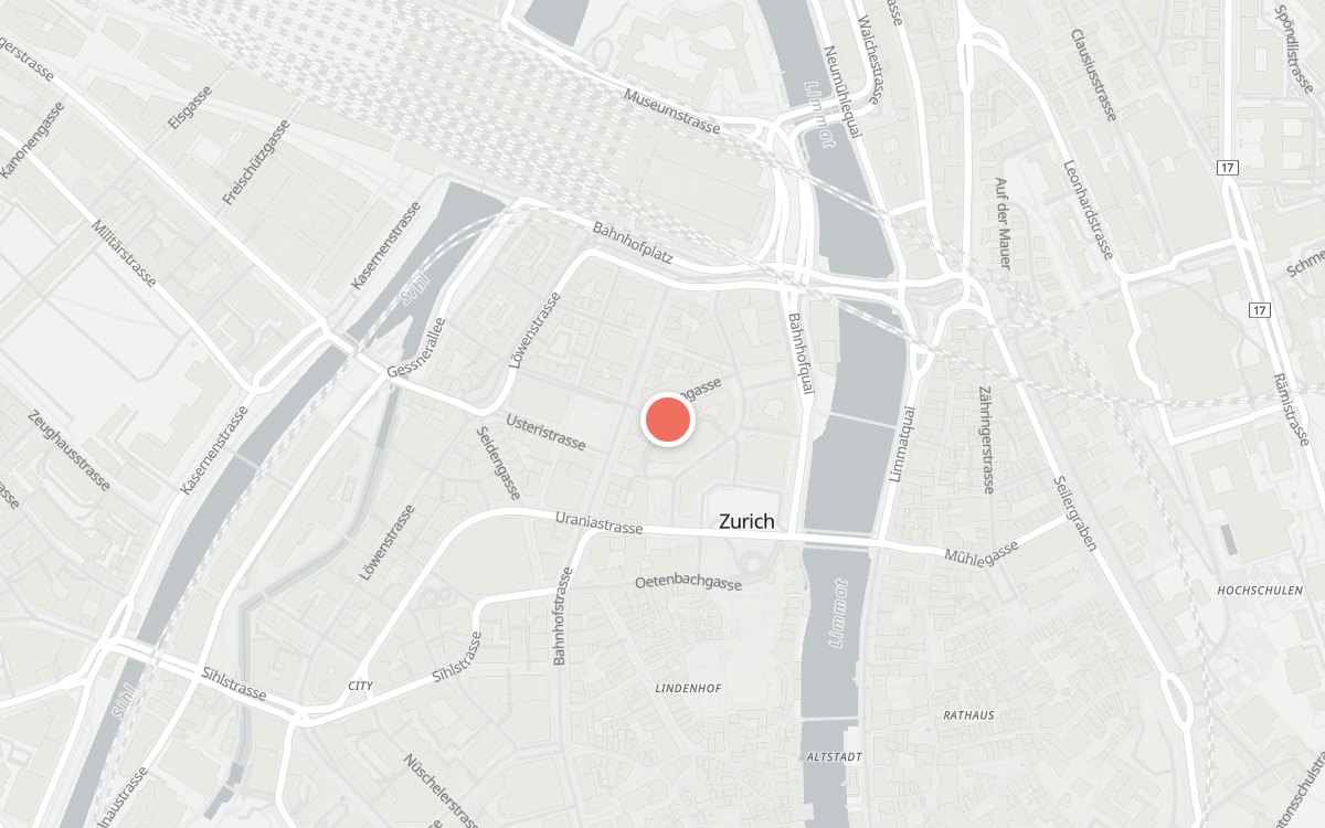 Karte: Hiltl Dachterrasse, Bahnhofstrasse 88, 8001 Zürich