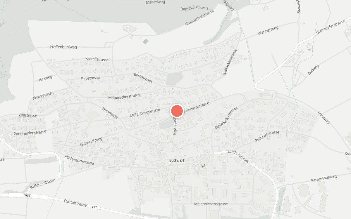 Karte: Weinberg, Weinbergstrasse 21, 8107 Buchs ZH