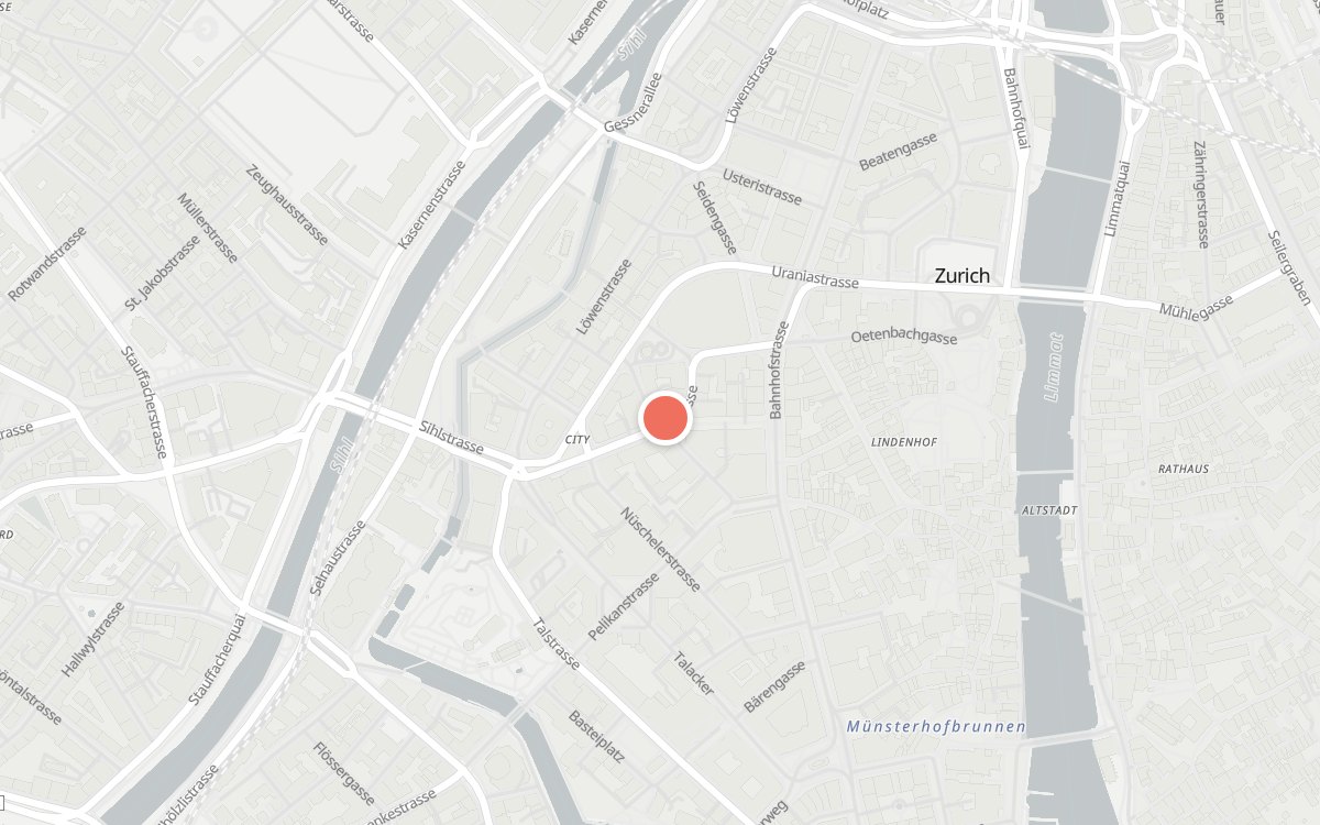 Karte: Hiltl bistro, Sihlstrasse 28, 8001 Zürich