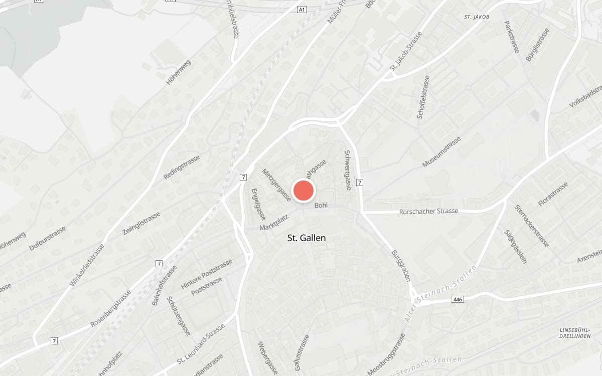 Karte: Gschwend, Goliathgasse 7, 9000 St.Gallen