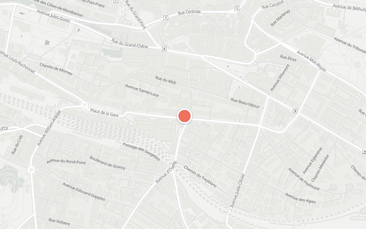 Plan : La Bruschetta, Avenue de la Gare 20, 1003 Lausanne