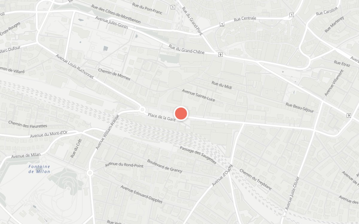 Plan : Café Tartines, Place de la Gare 2, 1001 Lausanne